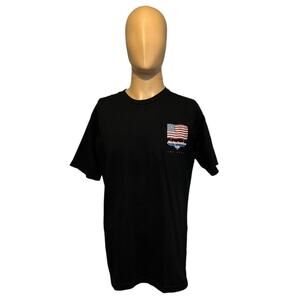 Harley Davidson Cafe Las Vegas Patriotic T-Shirt Mens Size Medium Black Graphic